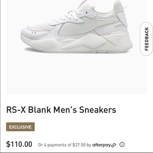Brand new! Puma RSX Blank Mens Sneakers